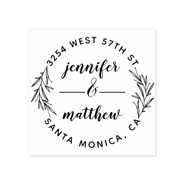 Anpassningsbar Returadress för gift par Eleganter Stämpel (Tryck)