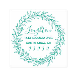 Anpassningsbar Returadress för rustik krans och ut Självfärgande Stämpel