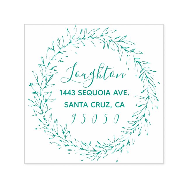 Anpassningsbar Returadress för rustik krans och ut Självfärgande Stämpel (Design)