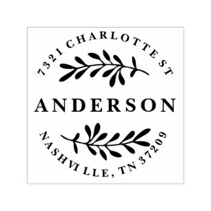 Anpassningsbar returadress frimärke med löv självfärgande stämpel