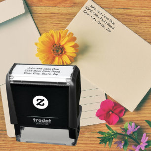 Anpassningsbar Returadress Photo Logotyp Event Par Självfärgande Stämpel