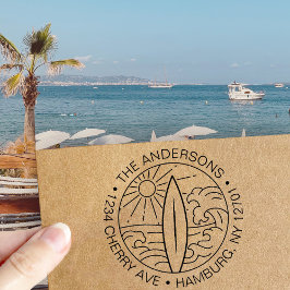 Anpassningsbar Returadress Surfa Board Vågar Surfe Självfärgande Stämpel