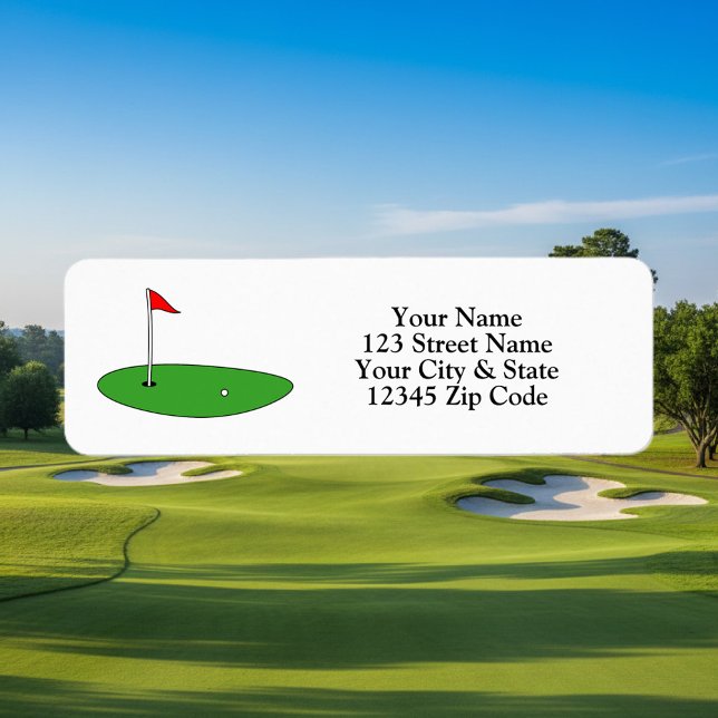 Anpassningsbar returetiketter med golfgröntens log returadress etikett (golf address labels)