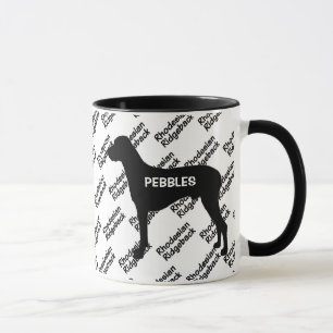 ANPASSNINGSBAR Rhodesian Ridgeback Hund Silhouette Mugg