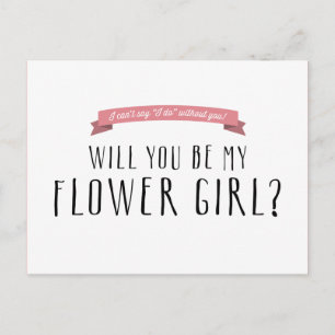 Anpassningsbar Ribbon Färg - Flower Girl Frieri Vykort