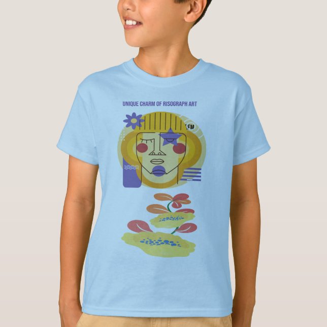 Anpassningsbar Risograph-teckning T Shirt (Framsida)