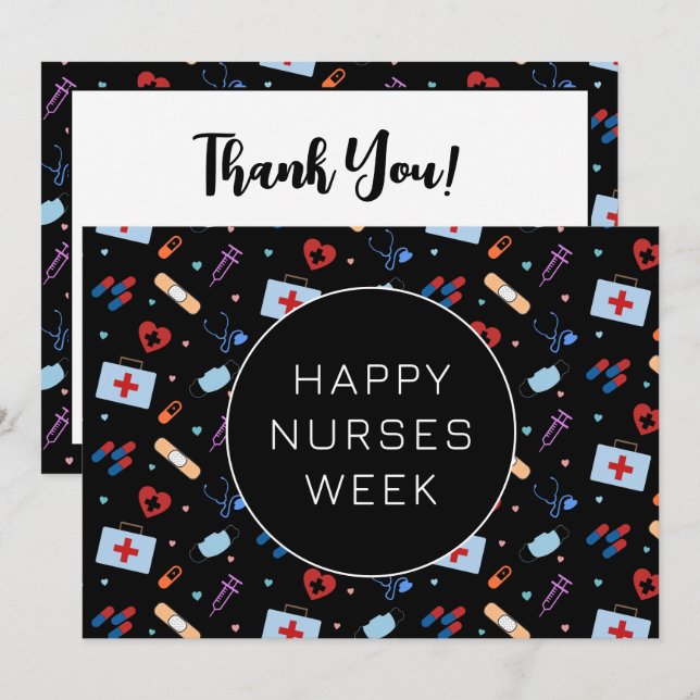 Anpassningsbar RN Nurses Week | Doktor Medical Mön Tack Kort (Fram/baksida)