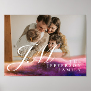 Anpassningsbar Ro Abstrakt Overlay Family Photo (f Poster