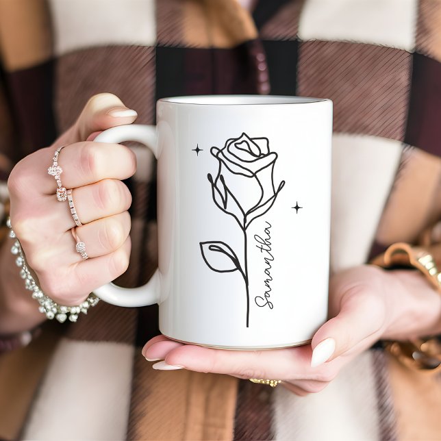 Anpassningsbar Ro Blommigt Mugg, Gåvobistånd till  Kaffemugg (custom name mug, personalized name mug, mothers day gift, mama gift, new mom mug, mom mug, mom gift)