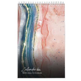 Anpassningsbar Ro guld (blå marmor) Glitter Kalender