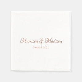 Anpassningsbar ro guld Namn och Date Bröllop Pappersservett