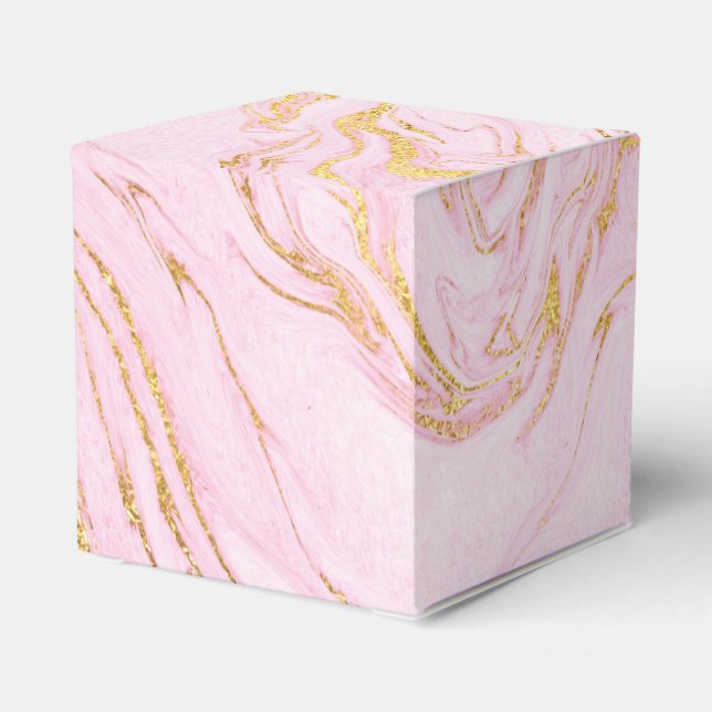 Anpassningsbar Ro Guld  Rosa Marble White Gift Presentaskar (Baksidan Sidan)