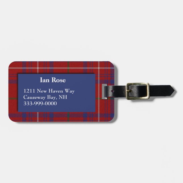 Anpassningsbar Ro Tartan Play Luggage Tag Bagagebricka (Horisontell Framsida)
