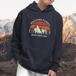 Anpassningsbar Road Resa Mountain Sunset Family Re Hoodie