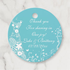 Anpassningsbar Robin Egg Blue Wedding Favor Label Gåvor Etiketter