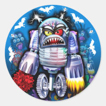 Anpassningsbar Robo Monster Halloween Sticker.