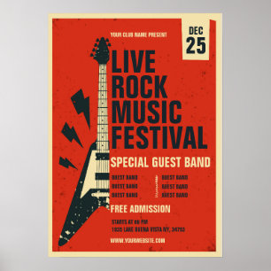 Anpassningsbar Rock musik-festival Poster