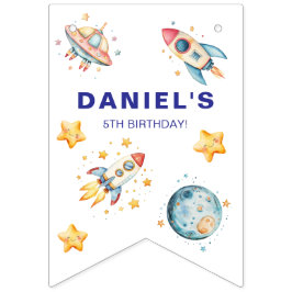 Anpassningsbar Rocket Frakt Space-Thned Party Bunt Vimplar
