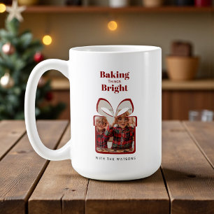 Anpassningsbar röd julfoto-mugg kaffemugg