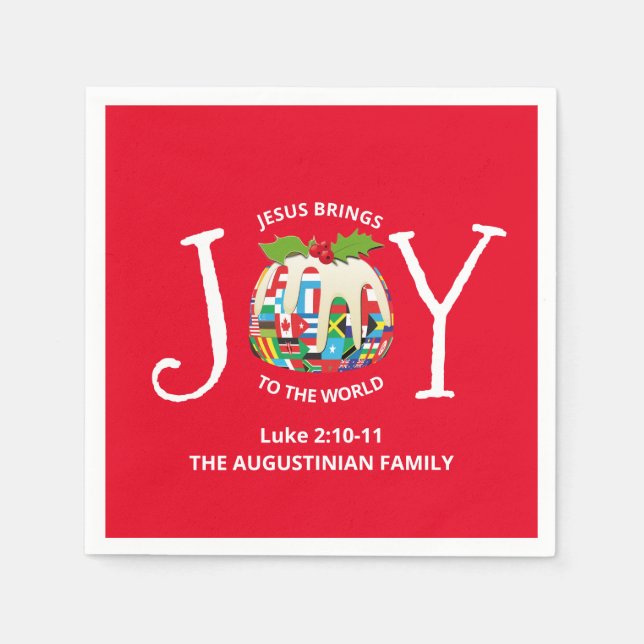 Anpassningsbar Röd juljour till VÄRLDENS kristna Pappersservett (Framsidan)
