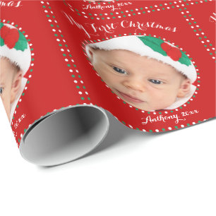 Anpassningsbar Röd min första julafton Papper Presentpapper
