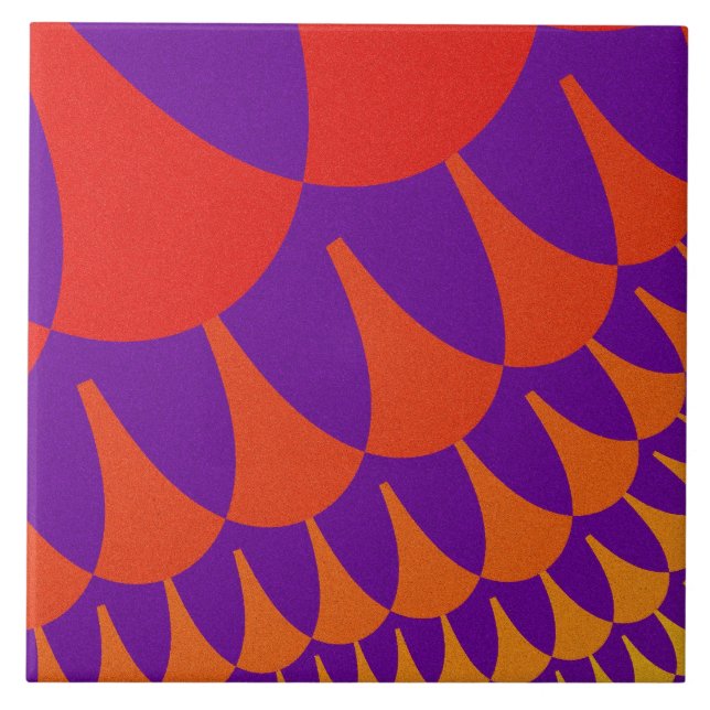Anpassningsbar Röd Orange skalförändrar stor platt Kakelplatta (Framsidan)