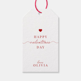 Anpassningsbar röd vit, enkel VALENTINS märkre DAG Presentetikett