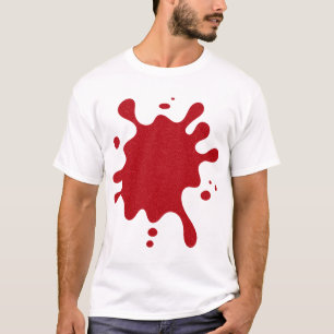 Anpassningsbar rödfärgad T-shirt med droppdesign