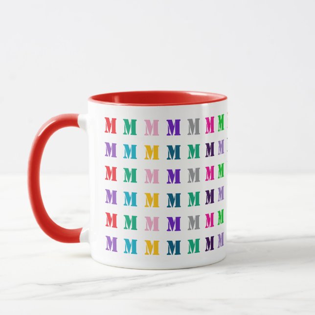 Anpassningsbar Rolig Färgrik Barn Monogram  Mugg (Vänster)