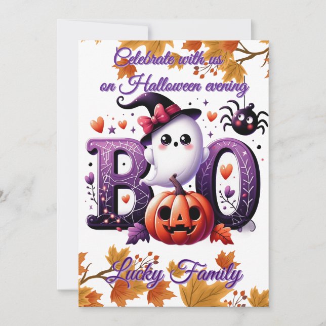 Anpassningsbar rolig Halloween-kort Inbjudningar (Framsida)