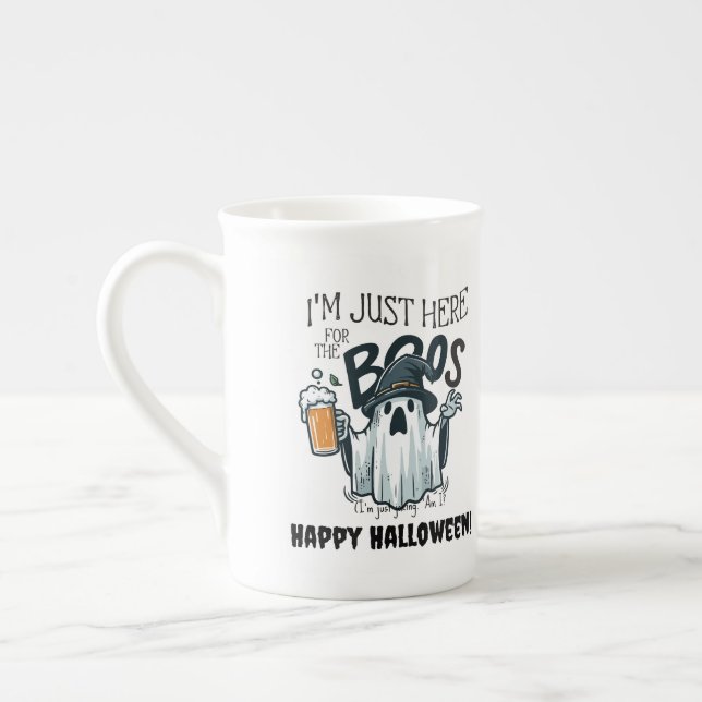 Anpassningsbar rolig Halloween-öl dryckesvaror Benporslin Mugg (Vänster)