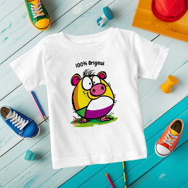 Anpassningsbar rolig och färgglad gris barn t-shir t shirt