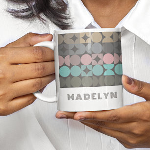 Anpassningsbar Roligt Abstrakt Circles Squares Pop Kaffemugg