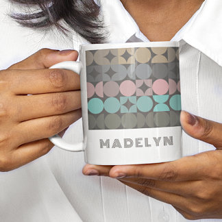 Anpassningsbar Roligt Abstrakt Circles Squares Pop Kaffemugg