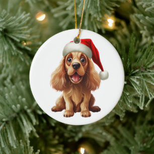 Anpassningsbar Roligt American Cocker Spain Hund Julgransprydnad Keramik