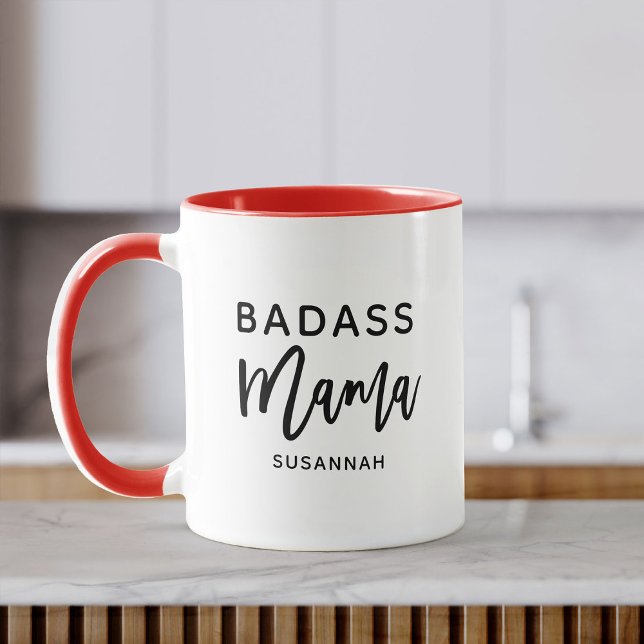 Anpassningsbar Roligt BADASS MAMMA Modern Chic Mor Mugg (Skapare uppladdad)