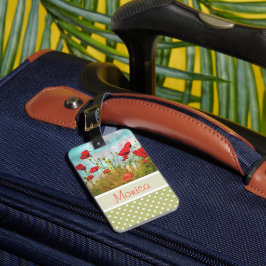 Anpassningsbar Roligt Classic Poppy Flowers Meadow Bagagebricka