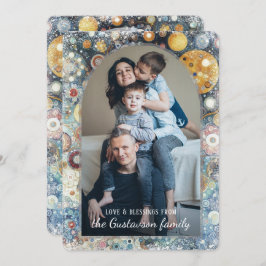 Anpassningsbar Roligt Colorful Abstrakt Snöflingor Julkort