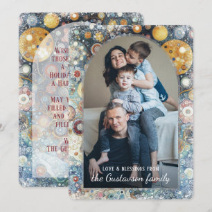 Anpassningsbar Roligt Colorful Abstrakt Snöflingor Julkort