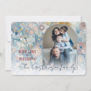 Anpassningsbar Roligt Colorful Abstrakt Snöflingor Julkort