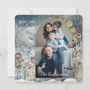 Anpassningsbar Roligt Colorful Abstrakt Snöflingor Julkort