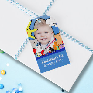 Anpassningsbar Roligt Cute Animals Birthday Tack Presentetikett