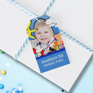 Anpassningsbar Roligt Cute Animals Birthday Tack Presentetikett