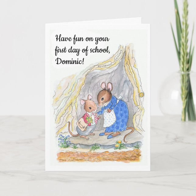 Anpassningsbar Roligt Cute Mouse Lycka till New Sc Kort (Framsida)