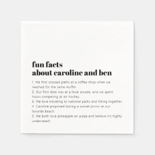 Anpassningsbar Roligt Facts Bride Groom Bröllop Bl Pappersservett