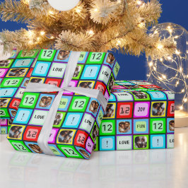 Anpassningsbar Roligt Färg Personlig Text och 3 fo Presentpapper