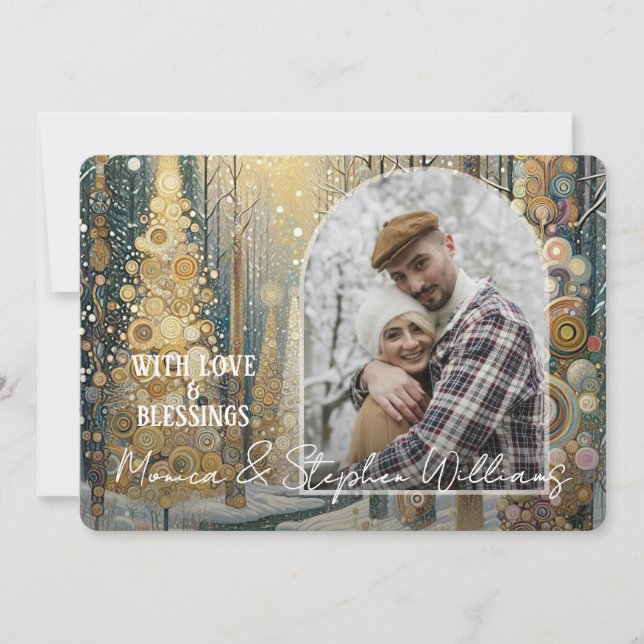 Anpassningsbar Roligt Färgfull Abstrakt Winter Won Julkort (Framsida)