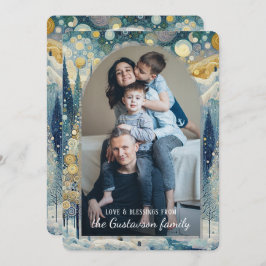 Anpassningsbar Roligt Färgfull Abstrakt Winter Won Julkort