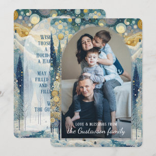 Anpassningsbar Roligt Färgfull Abstrakt Winter Won Julkort