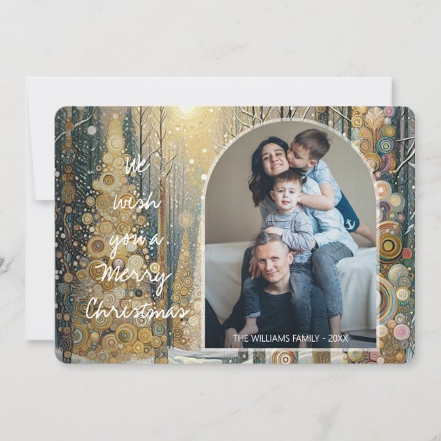 Anpassningsbar Roligt Färgfull Abstrakt Winter Won Julkort (Framsida)